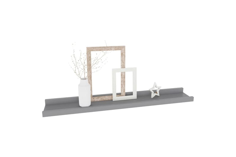 Vegghyller 4 stk grå 60x9x3 cm - Grå - Oppbevaring - Hyller - Vegghylle