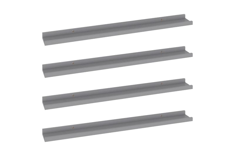 Vegghyller 4 stk grå 80x9x3 cm - Grå - Oppbevaring - Hyller - Vegghylle