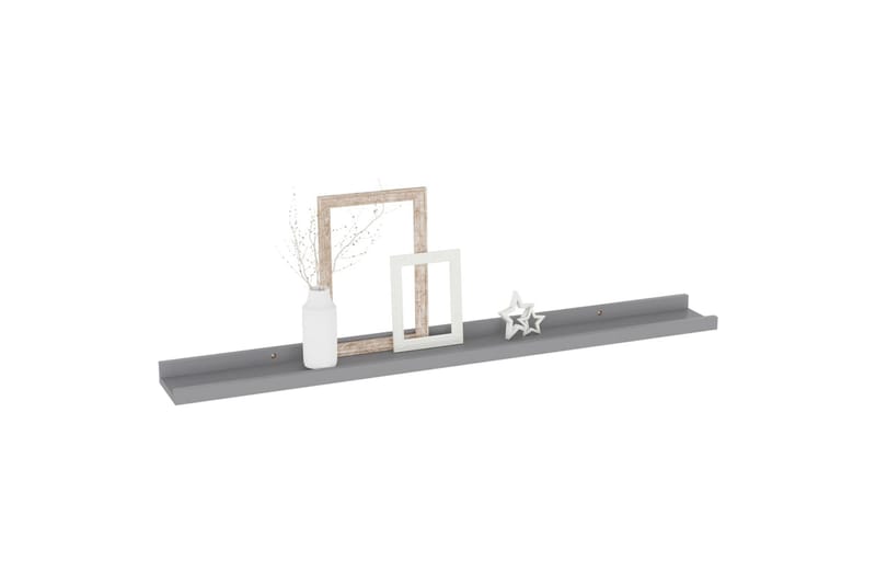 Vegghyller 4 stk grå 80x9x3 cm - Grå - Oppbevaring - Hyller - Vegghylle
