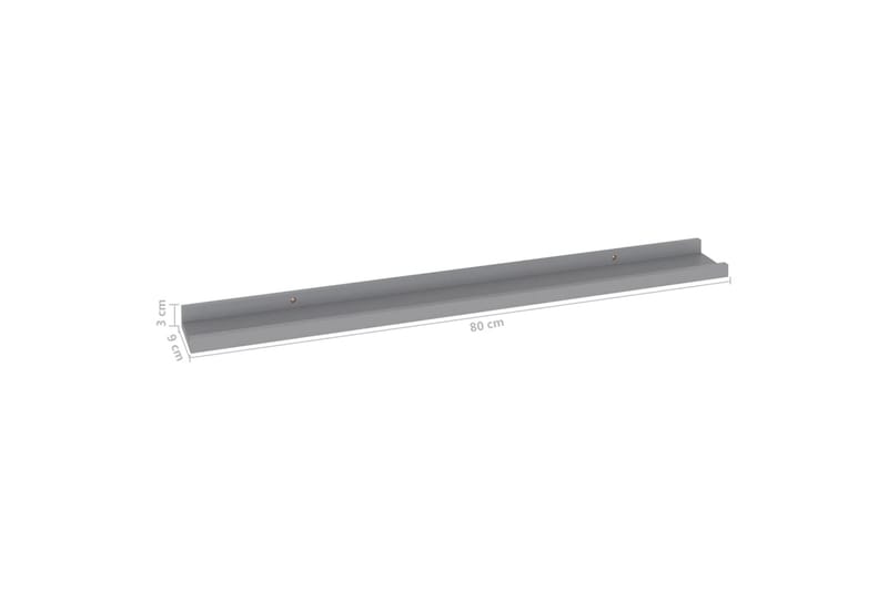 Vegghyller 4 stk grå 80x9x3 cm - Grå - Oppbevaring - Hyller - Vegghylle