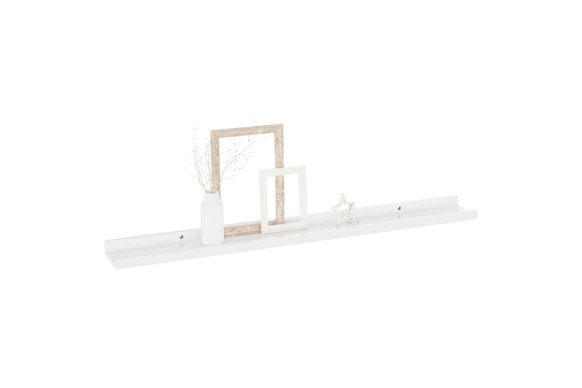 Vegghyller 4 stk høyglans hvit 80x9x3 cm - Hvit - Oppbevaring - Hyller - Vegghylle