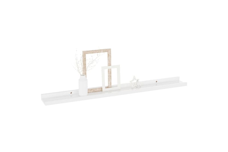 Vegghyller 4 stk høyglans hvit 80x9x3 cm - Hvit - Oppbevaring - Hyller - Vegghylle