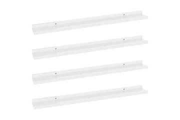 Vegghyller 4 stk høyglans hvit 80x9x3 cm - Hvit - Oppbevaring - Hyller - Vegghylle