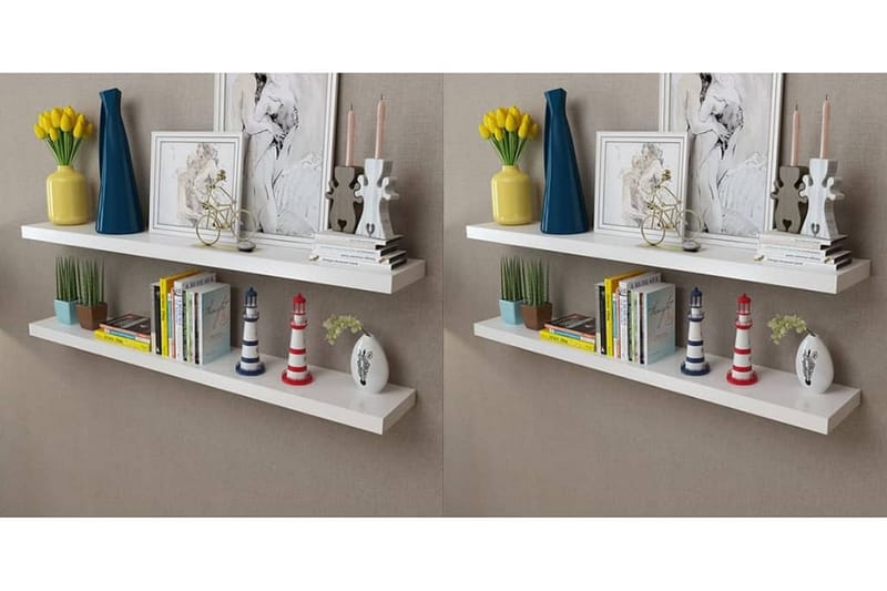 Vegghyller 4 stk hvit 120 cm - Oppbevaring - Hyller - Vegghylle