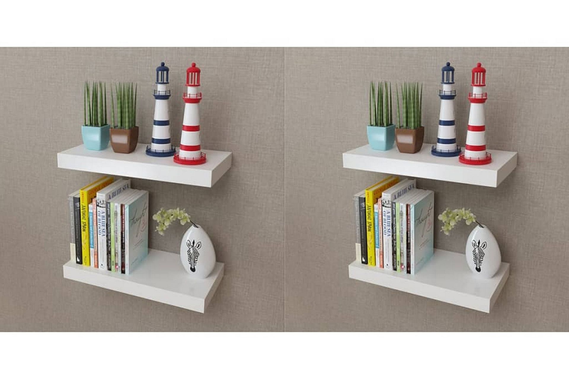 Vegghyller 4 stk hvit 40 cm - Oppbevaring - Hyller - Vegghylle