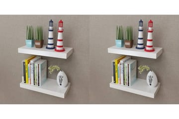 Vegghyller 4 stk hvit 40 cm - Oppbevaring - Hyller - Vegghylle