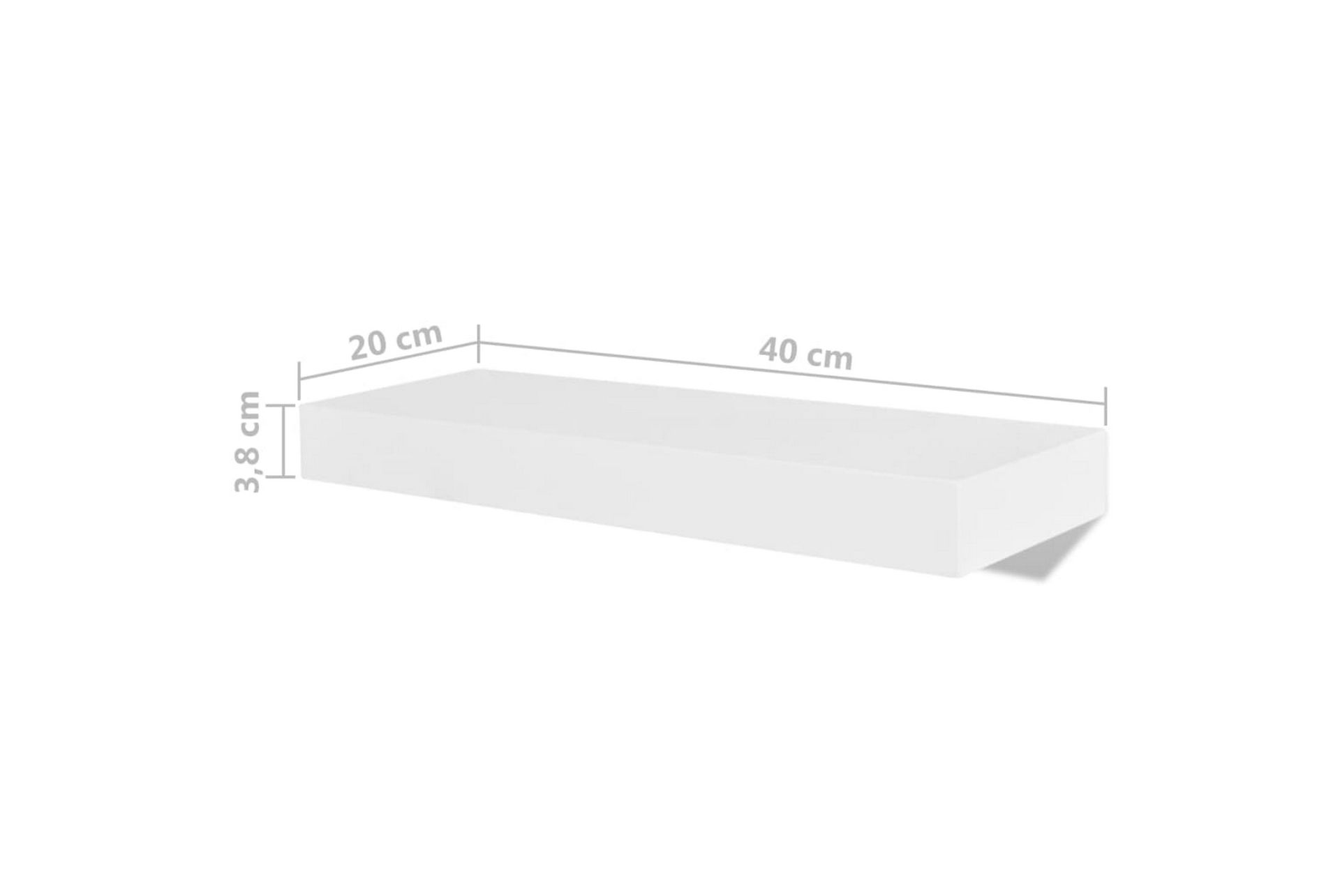 Vegghyller 4 stk hvit 40 cm - Oppbevaring - Hyller - Vegghylle