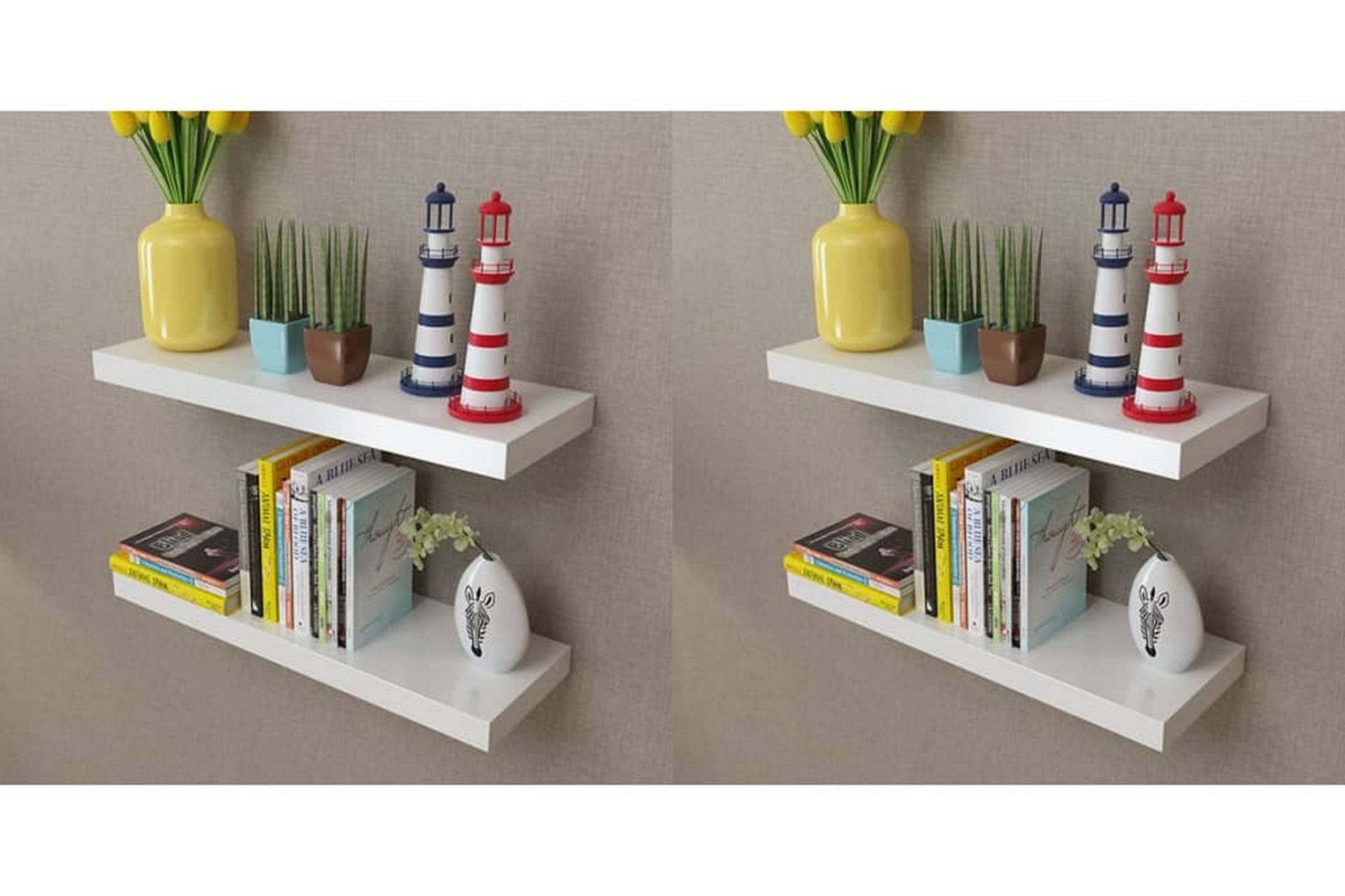 Vegghyller 4 stk hvit 60 cm - Oppbevaring - Hyller - Vegghylle