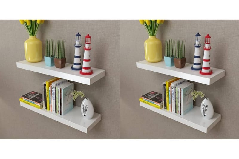 Vegghyller 4 stk hvit 60 cm - Oppbevaring - Hyller - Vegghylle