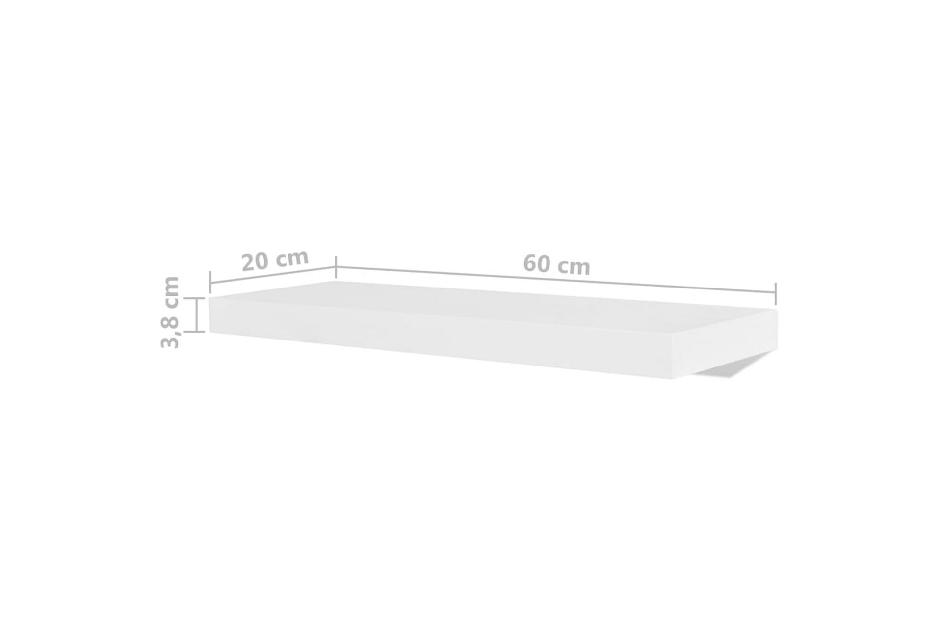 Vegghyller 4 stk hvit 60 cm - Oppbevaring - Hyller - Vegghylle