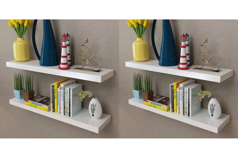 Vegghyller 4 stk hvit 80 cm - Oppbevaring - Hyller - Vegghylle