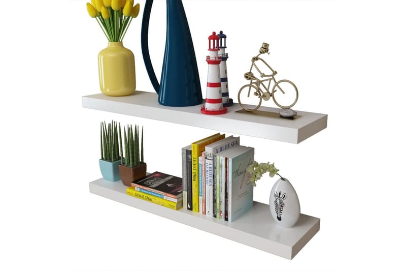 Vegghyller 4 stk hvit 80 cm - Oppbevaring - Hyller - Vegghylle