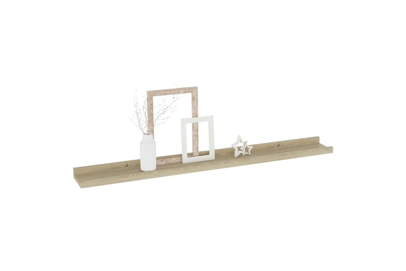 Vegghyller 4 stk sonoma eik 80x9x3 cm - Brun - Oppbevaring - Hyller - Vegghylle