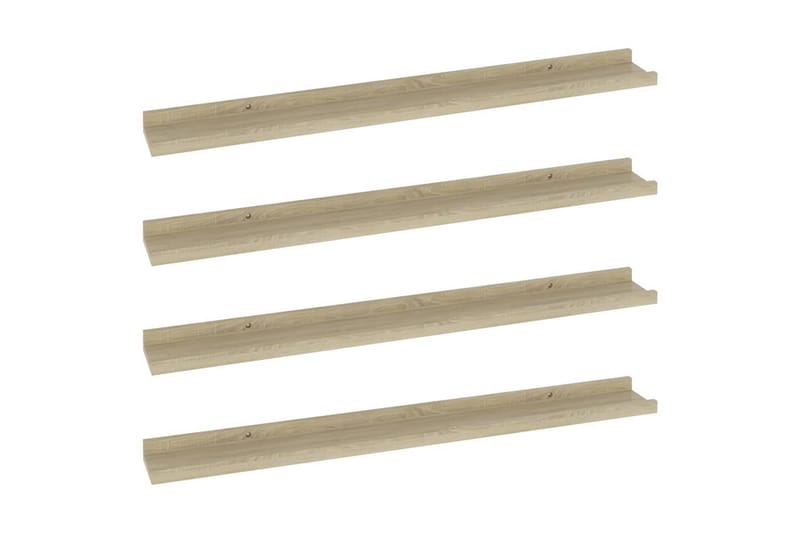 Vegghyller 4 stk sonoma eik 80x9x3 cm - Brun - Oppbevaring - Hyller - Vegghylle