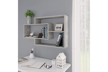 Vegghyller betonggrå 104x20x60 cm sponplate - Grå - Oppbevaring - Hyller - Vegghylle