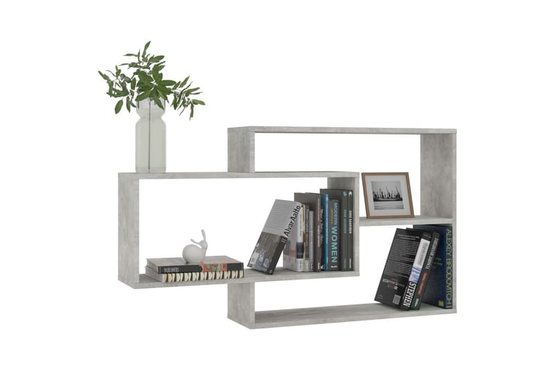 Vegghyller betonggrå 104x20x60 cm sponplate - Grå - Oppbevaring - Hyller - Vegghylle