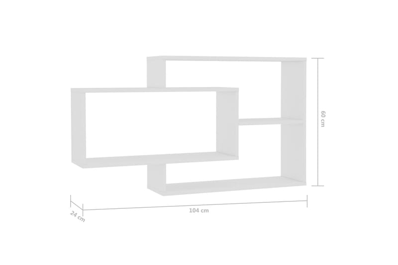 Vegghyller hvit 104x20x60 cm sponplate - Hvit - Oppbevaring - Hyller - Vegghylle