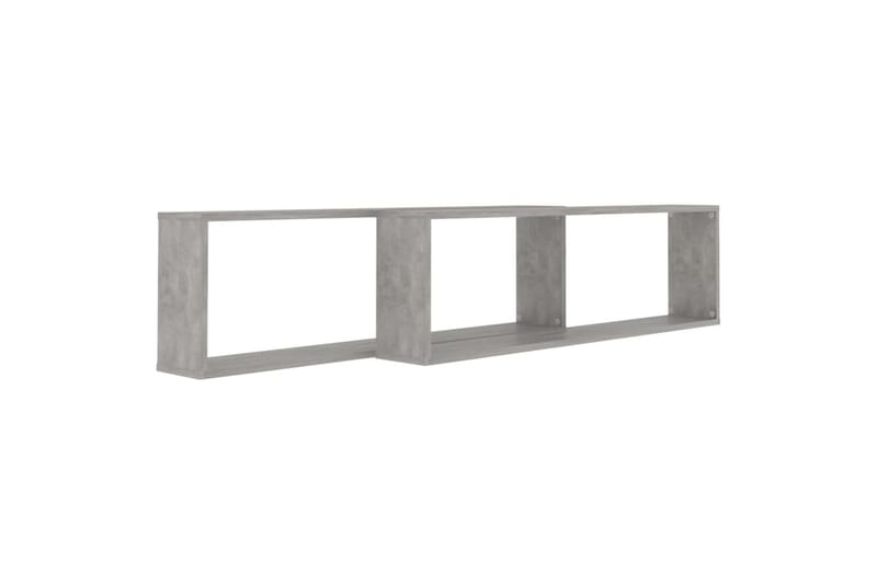 Vegghyller kubeformet 2 stk betonggrå 100x15x30 cm sponplate - Grå - Vegghylle