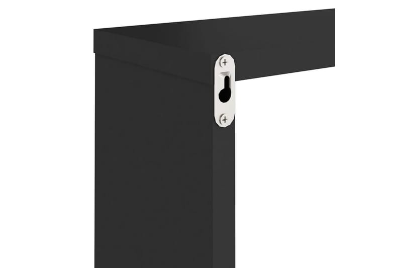 Vegghyller kubeformet 2 stk svart 30x15x30 cm - Svart - Oppbevaring - Hyller - Vegghylle