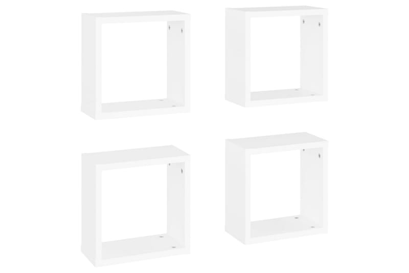 Vegghyller kubeformet 4 stk hvit 30x15x30 cm - Hvit - Oppbevaring - Hyller - Vegghylle