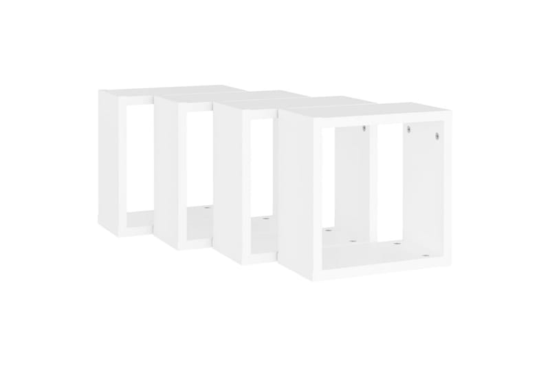 Vegghyller kubeformet 4 stk hvit 30x15x30 cm - Hvit - Oppbevaring - Hyller - Vegghylle