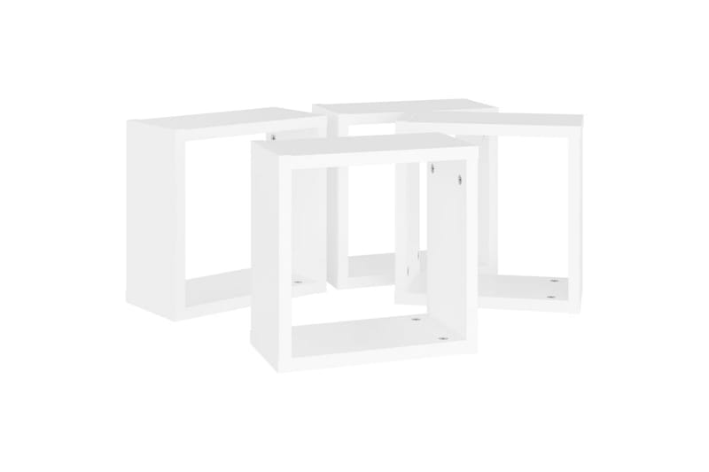 Vegghyller kubeformet 4 stk hvit 30x15x30 cm - Hvit - Oppbevaring - Hyller - Vegghylle