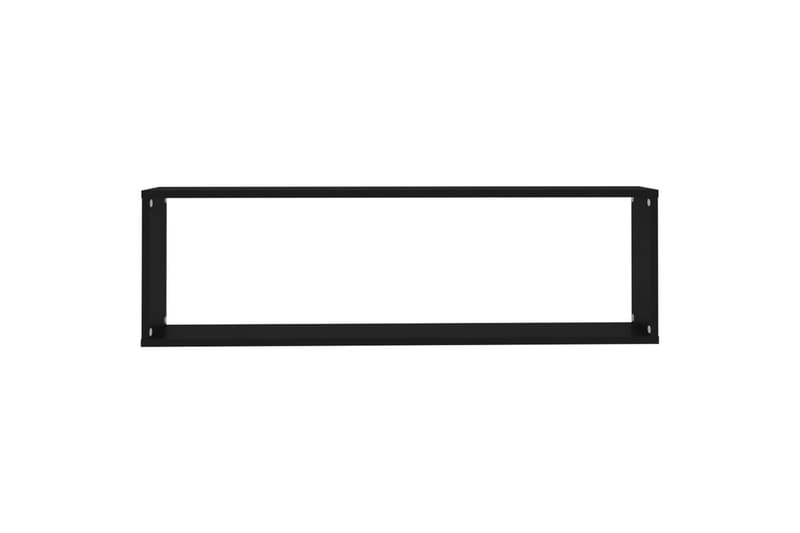 Vegghyller kubeformet 4 stk svart 100x15x30 cm sponplate - Svart - Oppbevaring - Hyller - Vegghylle