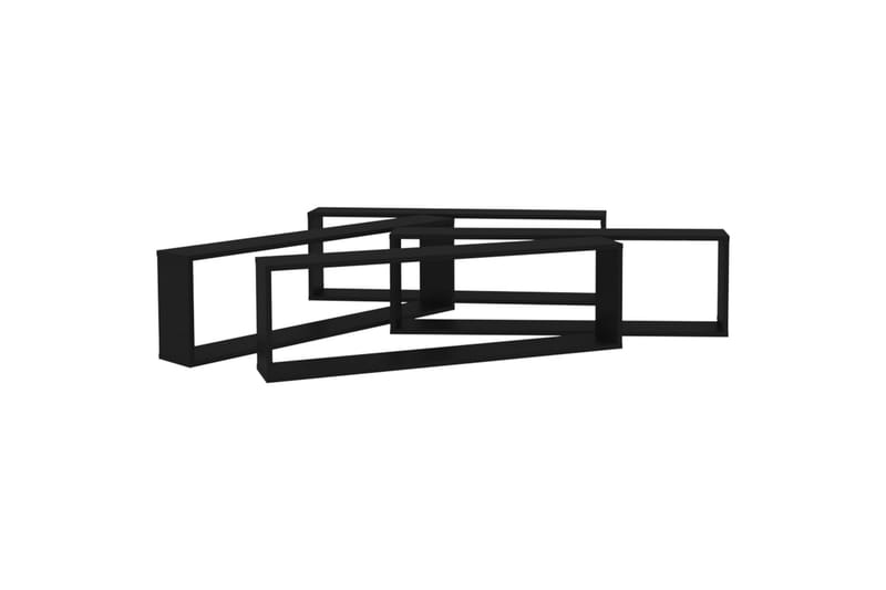 Vegghyller kubeformet 4 stk svart 100x15x30 cm sponplate - Svart - Oppbevaring - Hyller - Vegghylle