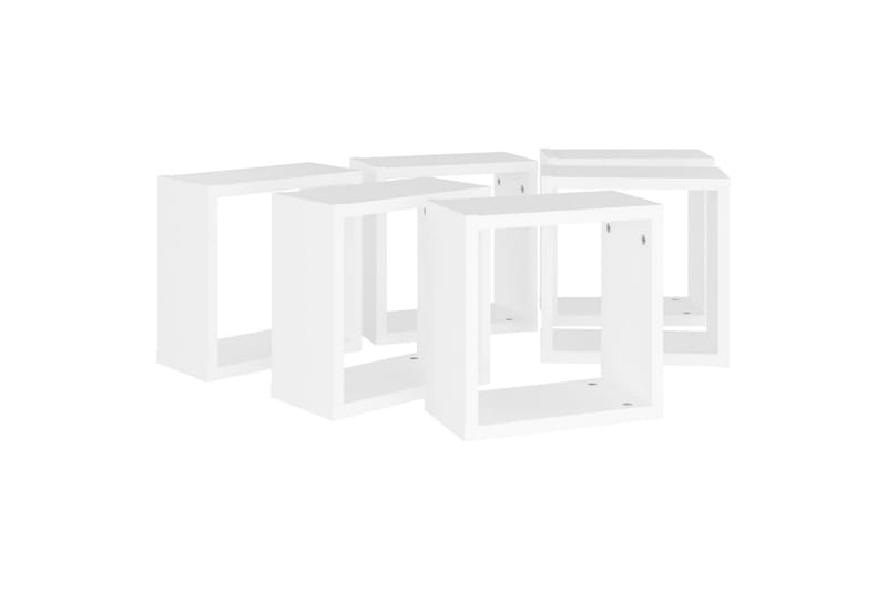 Vegghyller kubeformet 6 stk hvit 30x15x30 cm - Hvit - Oppbevaring - Hyller - Vegghylle