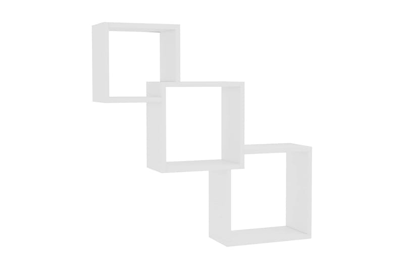 Vegghyller kubeformet hvit 84,5x15x27 cm sponplate - Hvit - Oppbevaring - Hyller - Vegghylle
