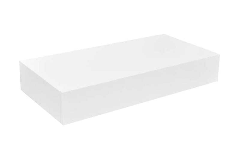 Vegghyller med skuff 2 stk hvit 48 cm - Oppbevaring - Hyller - Vegghylle