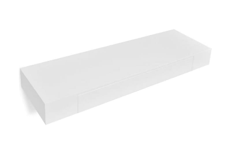 Vegghyller med skuff 2 stk hvit 80 cm - Oppbevaring - Hyller - Vegghylle