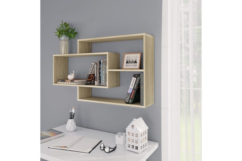 Vegghyller sonoma eik 104x20x60 cm sponplate - Brun - Oppbevaring - Hyller - Vegghylle