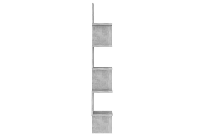 Veggmontert hjørnehylle betonggrå 20x20x127,5 cm sponplate - Grå - Oppbevaring - Hyller - Vegghylle