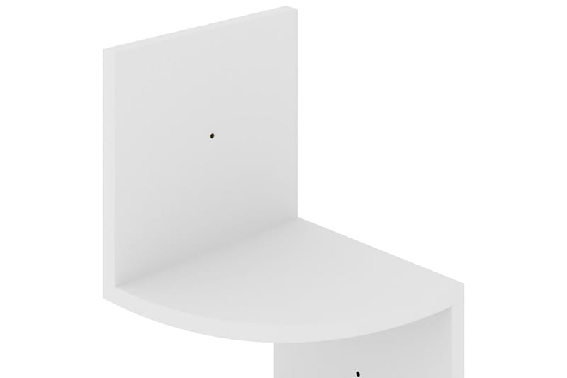 Veggmontert hjørnehylle hvit 19x19x123 cm sponplate - Hvit - Oppbevaring - Hyller - Vegghylle