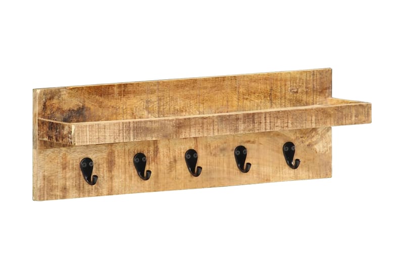 Veggmontert knaggrekke 60x15x20 cm grov heltre mango - Oppbevaring - Hyller - Vegghylle