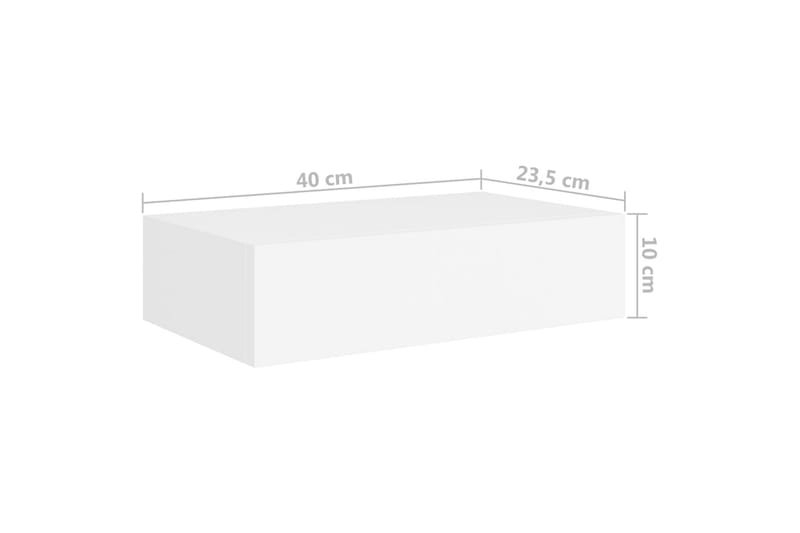 Veggmonterte skuffehyller 2 stk hvit 40x23,5x10 cm MDF - Hvit - Oppbevaring - Hyller - Vegghylle
