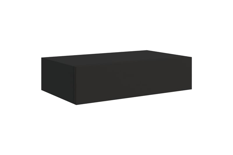 Veggmonterte skuffehyller 2 stk svart 40x23,5x10 cm MDF - Svart - Vegghylle