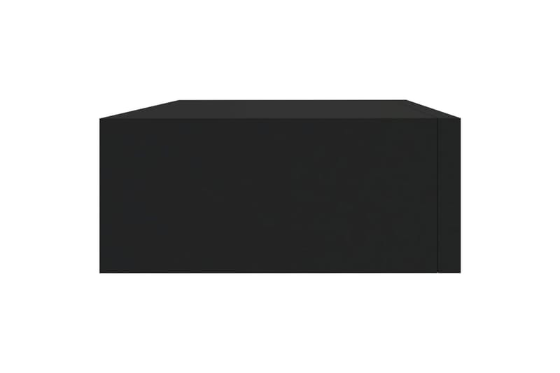 Veggmonterte skuffehyller 2 stk svart 40x23,5x10 cm MDF - Svart - Vegghylle
