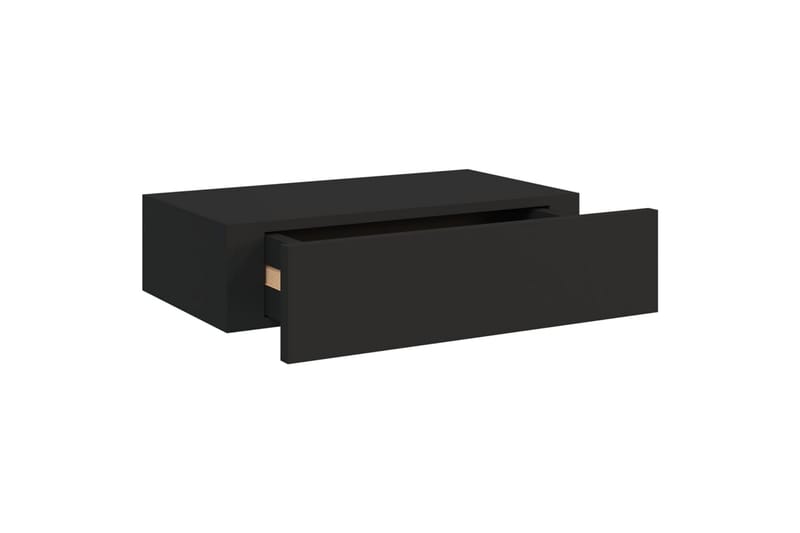 Veggmonterte skuffehyller 2 stk svart 40x23,5x10 cm MDF - Svart - Vegghylle