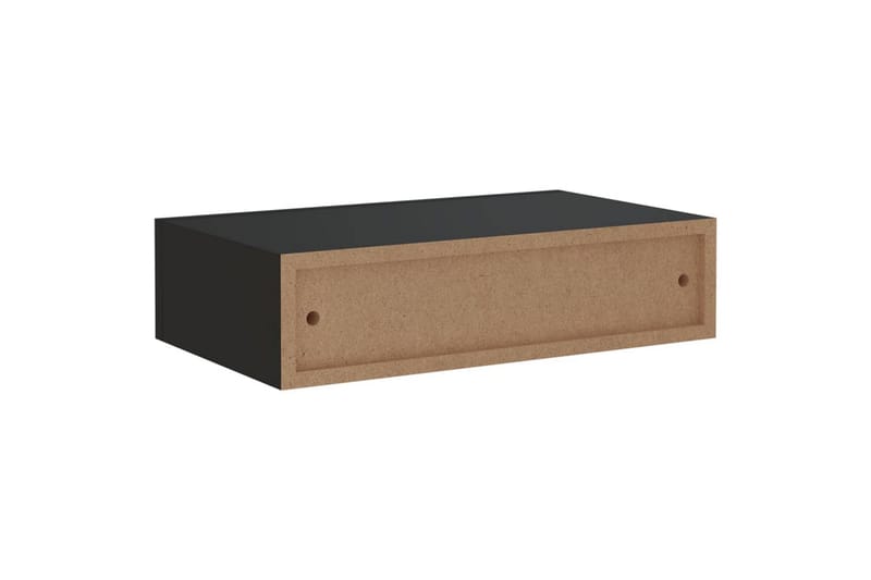 Veggmonterte skuffehyller 2 stk svart 40x23,5x10 cm MDF - Svart - Vegghylle