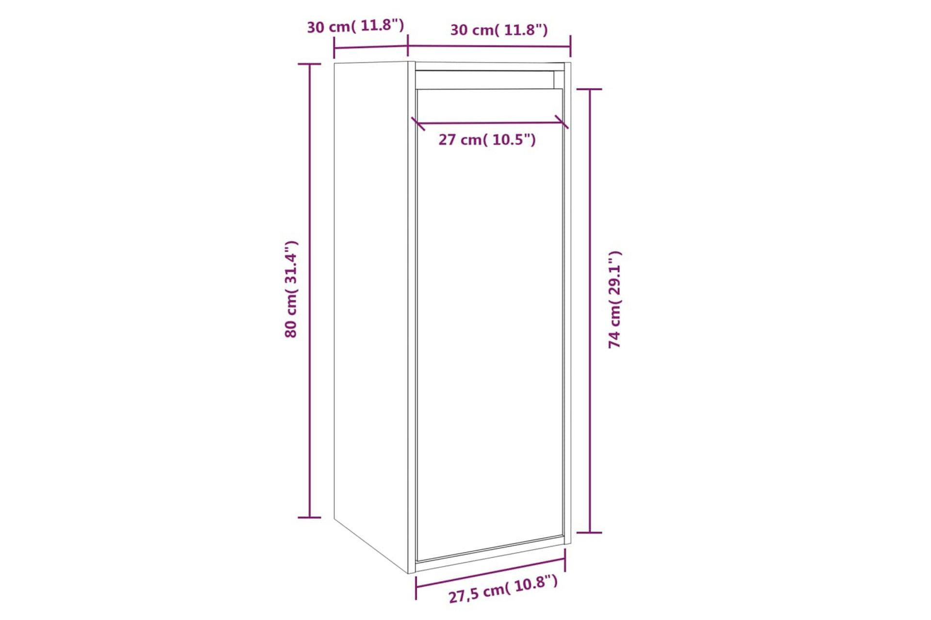 Veggskap 2 stk honningbrun 30x30x80 cm heltre furu - Brun - Oppbevaring - Hyller - Vegghylle