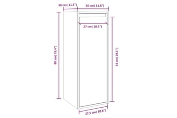 Veggskap 2 stk honningbrun 30x30x80 cm heltre furu - Brun - Oppbevaring - Hyller - Vegghylle