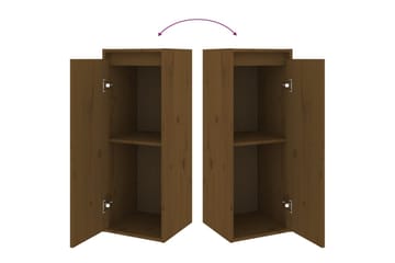Veggskap 2 stk honningbrun 30x30x80 cm heltre furu - Brun - Oppbevaring - Hyller - Vegghylle