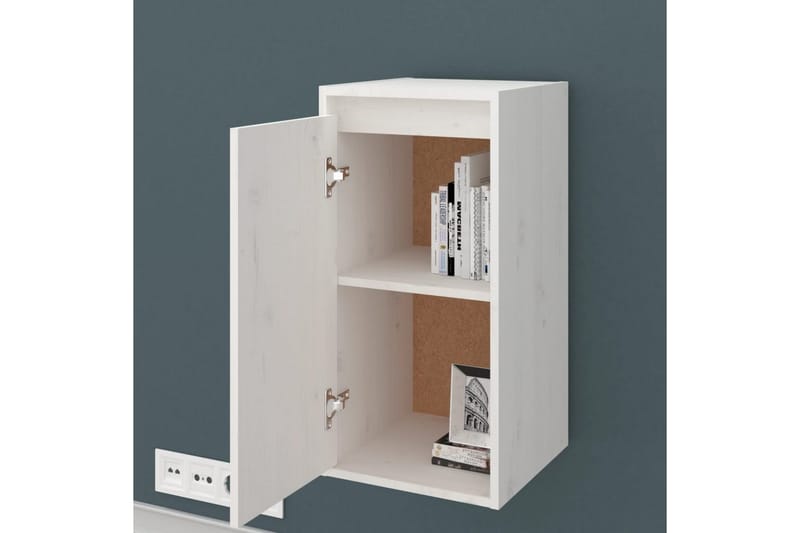 Veggskap 2 stk hvit 30x30x60 cm heltre furu - Hvit - Oppbevaring - Hyller - Vegghylle