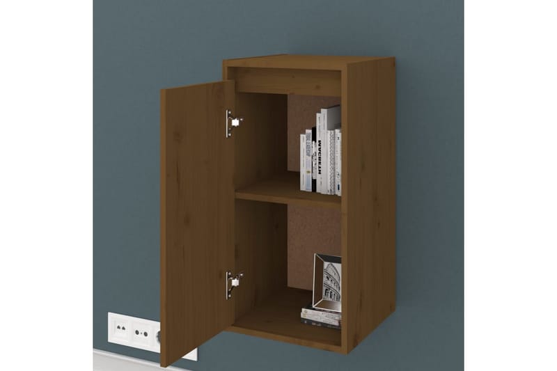 Veggskap honningbrun 30x30x60 cm heltre furu - Brun - Oppbevaring - Hyller - Vegghylle
