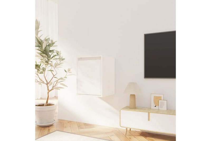 Veggskap hvit 30x30x40 cm heltre furu - Hvit - Oppbevaring - Hyller - Vegghylle