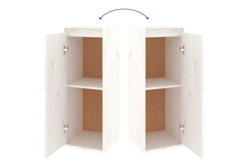Veggskap hvit 30x30x80 cm heltre furu - Hvit - Oppbevaring - Hyller - Vegghylle