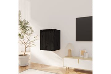 Veggskap svart 30x30x40 cm heltre furu - Svart - Oppbevaring - Hyller - Vegghylle