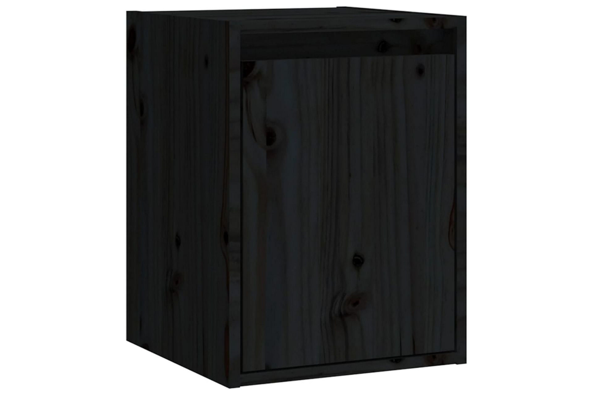 Veggskap svart 30x30x40 cm heltre furu - Svart - Oppbevaring - Hyller - Vegghylle